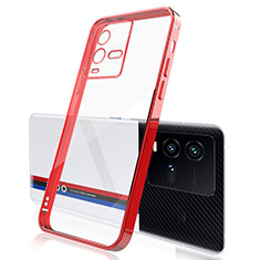 Funda Silicona Ultrafina Carcasa Transparente H01 para Vivo iQOO 10 5G Rojo