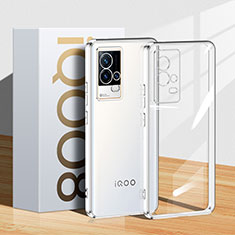 Funda Silicona Ultrafina Carcasa Transparente H01 para Vivo iQOO 8 5G Plata