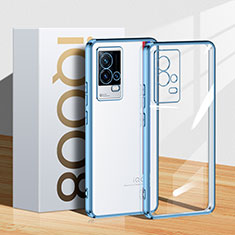 Funda Silicona Ultrafina Carcasa Transparente H01 para Vivo iQOO 8 Pro 5G Azul