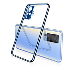 Funda Silicona Ultrafina Carcasa Transparente H01 para Vivo X50 Pro 5G Azul