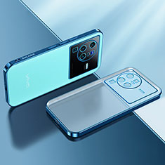 Funda Silicona Ultrafina Carcasa Transparente H01 para Vivo X80 Pro 5G Azul