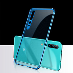 Funda Silicona Ultrafina Carcasa Transparente H01 para Xiaomi Mi 10 Azul