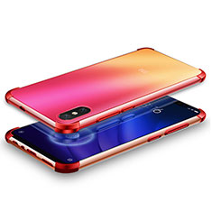 Funda Silicona Ultrafina Carcasa Transparente H01 para Xiaomi Mi 8 Screen Fingerprint Edition Rojo