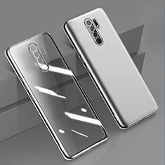 Funda Silicona Ultrafina Carcasa Transparente H01 para Xiaomi Redmi 9 Prime India Plata
