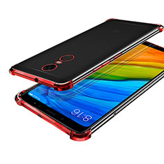 Funda Silicona Ultrafina Carcasa Transparente H01 para Xiaomi Redmi Note 5 Indian Version Rojo