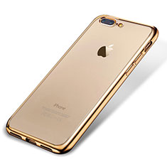 Funda Silicona Ultrafina Carcasa Transparente H02 para Apple iPhone 7 Plus Oro