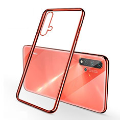 Funda Silicona Ultrafina Carcasa Transparente H02 para Huawei Nova 5 Pro Rojo