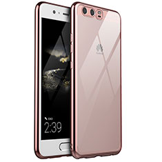 Funda Silicona Ultrafina Carcasa Transparente H02 para Huawei P10 Plus Oro Rosa