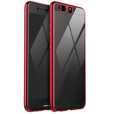 Funda Silicona Ultrafina Carcasa Transparente H02 para Huawei P10 Plus Rojo