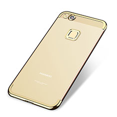 Funda Silicona Ultrafina Carcasa Transparente H02 para Huawei P8 Lite (2017) Oro