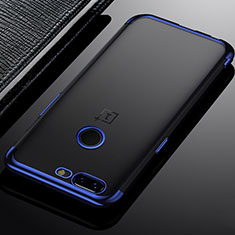 Funda Silicona Ultrafina Carcasa Transparente H02 para OnePlus 5T A5010 Azul