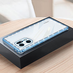 Funda Silicona Ultrafina Carcasa Transparente H02 para Oppo Find X5 Pro 5G Azul