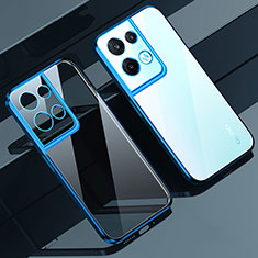 Funda Silicona Ultrafina Carcasa Transparente H02 para Oppo Reno8 Pro 5G Azul