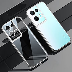 Funda Silicona Ultrafina Carcasa Transparente H02 para Oppo Reno8 Pro 5G Plata