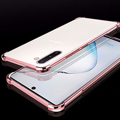 Funda Silicona Ultrafina Carcasa Transparente H02 para Samsung Galaxy Note 10 5G Oro Rosa