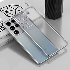 Funda Silicona Ultrafina Carcasa Transparente H02 para Samsung Galaxy S22 Ultra 5G Plata
