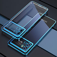 Funda Silicona Ultrafina Carcasa Transparente H02 para Vivo iQOO 9 Pro 5G Azul