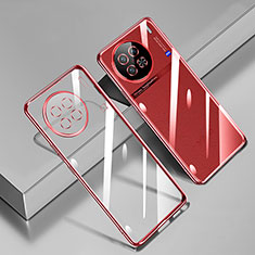 Funda Silicona Ultrafina Carcasa Transparente H02 para Vivo X90 Pro 5G Rojo