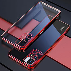 Funda Silicona Ultrafina Carcasa Transparente H02 para Xiaomi Redmi 10 4G Rojo