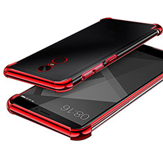 Funda Silicona Ultrafina Carcasa Transparente H02 para Xiaomi Redmi Note 4 Rojo