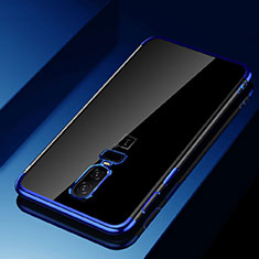 Funda Silicona Ultrafina Carcasa Transparente H03 para OnePlus 6 Azul