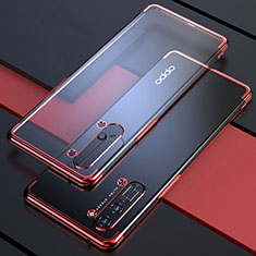 Funda Silicona Ultrafina Carcasa Transparente H03 para Oppo F15 Rojo