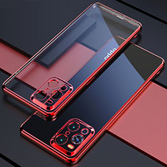 Funda Silicona Ultrafina Carcasa Transparente H03 para Oppo Find X3 Pro 5G Rojo