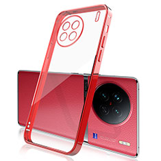 Funda Silicona Ultrafina Carcasa Transparente H03 para Vivo X90 5G Rojo