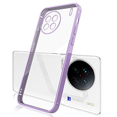 Funda Silicona Ultrafina Carcasa Transparente H03 para Vivo X90 Pro 5G Morado