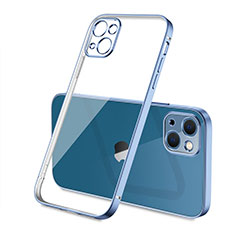 Funda Silicona Ultrafina Carcasa Transparente H04 para Apple iPhone 13 Azul
