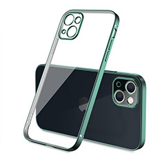 Funda Silicona Ultrafina Carcasa Transparente H04 para Apple iPhone 13 Mini Verde