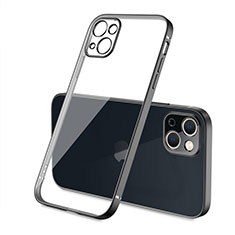 Funda Silicona Ultrafina Carcasa Transparente H04 para Apple iPhone 13 Negro