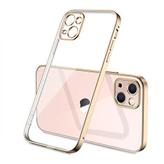 Funda Silicona Ultrafina Carcasa Transparente H04 para Apple iPhone 14 Plus Oro