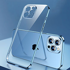 Funda Silicona Ultrafina Carcasa Transparente H04 para Apple iPhone 14 Pro Azul