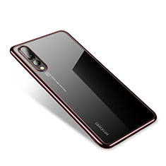 Funda Silicona Ultrafina Carcasa Transparente H04 para Huawei P20 Pro Oro Rosa