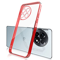 Funda Silicona Ultrafina Carcasa Transparente H04 para OnePlus 11R 5G Rojo
