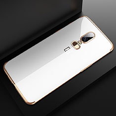 Funda Silicona Ultrafina Carcasa Transparente H04 para OnePlus 6 Oro