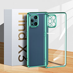 Funda Silicona Ultrafina Carcasa Transparente H04 para Oppo Find X3 Pro 5G Verde