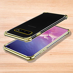 Funda Silicona Ultrafina Carcasa Transparente H04 para Samsung Galaxy S10 5G Oro