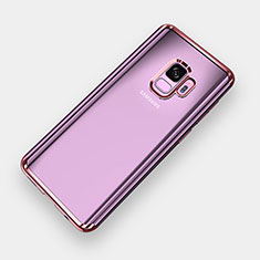 Funda Silicona Ultrafina Carcasa Transparente H04 para Samsung Galaxy S9 Oro Rosa