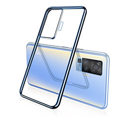 Funda Silicona Ultrafina Carcasa Transparente H04 para Vivo X51 5G Azul