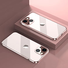 Funda Silicona Ultrafina Carcasa Transparente H05 para Apple iPhone 13 Oro Rosa