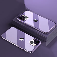 Funda Silicona Ultrafina Carcasa Transparente H05 para Apple iPhone 14 Morado