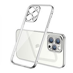 Funda Silicona Ultrafina Carcasa Transparente H05 para Apple iPhone 15 Pro Max Plata