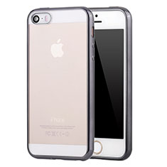 Funda Silicona Ultrafina Carcasa Transparente H05 para Apple iPhone 5 Gris