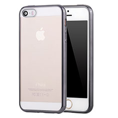 Funda Silicona Ultrafina Carcasa Transparente H05 para Apple iPhone SE Gris