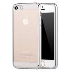 Funda Silicona Ultrafina Carcasa Transparente H05 para Apple iPhone SE Plata
