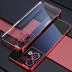 Funda Silicona Ultrafina Carcasa Transparente H05 para Oppo Reno8 5G Rojo