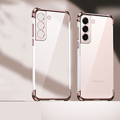Funda Silicona Ultrafina Carcasa Transparente H05 para Samsung Galaxy S21 Plus 5G Oro Rosa