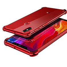 Funda Silicona Ultrafina Carcasa Transparente H05 para Xiaomi Mi 8 Rojo